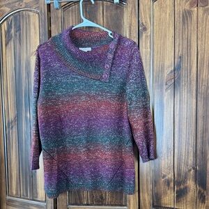 Dress Barn Multi Color Cowl Neck Sweater